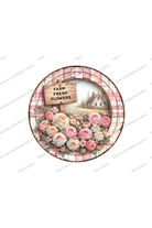 Shop For Farm Fresh Pink Flowers Metal Sign