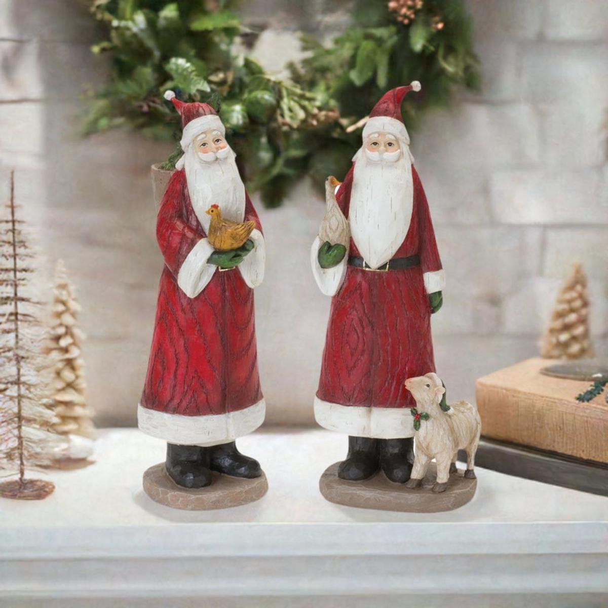 Shop For Farmhouse Santa Figurine (Set of 2) at Michelle's aDOORable Creations
