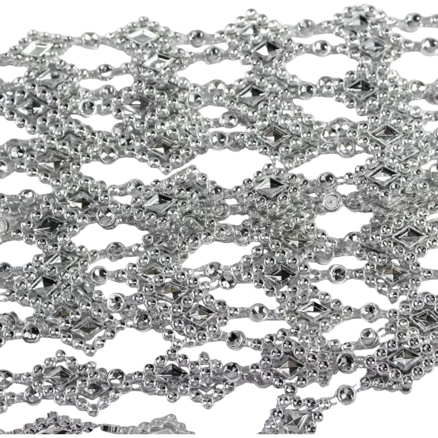 Shop For Faux Diamond Shaped Rhinestone Trimming: Silver (10 Yards)
