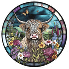 Shop For Faux Stained Glass Highland Cow Sign