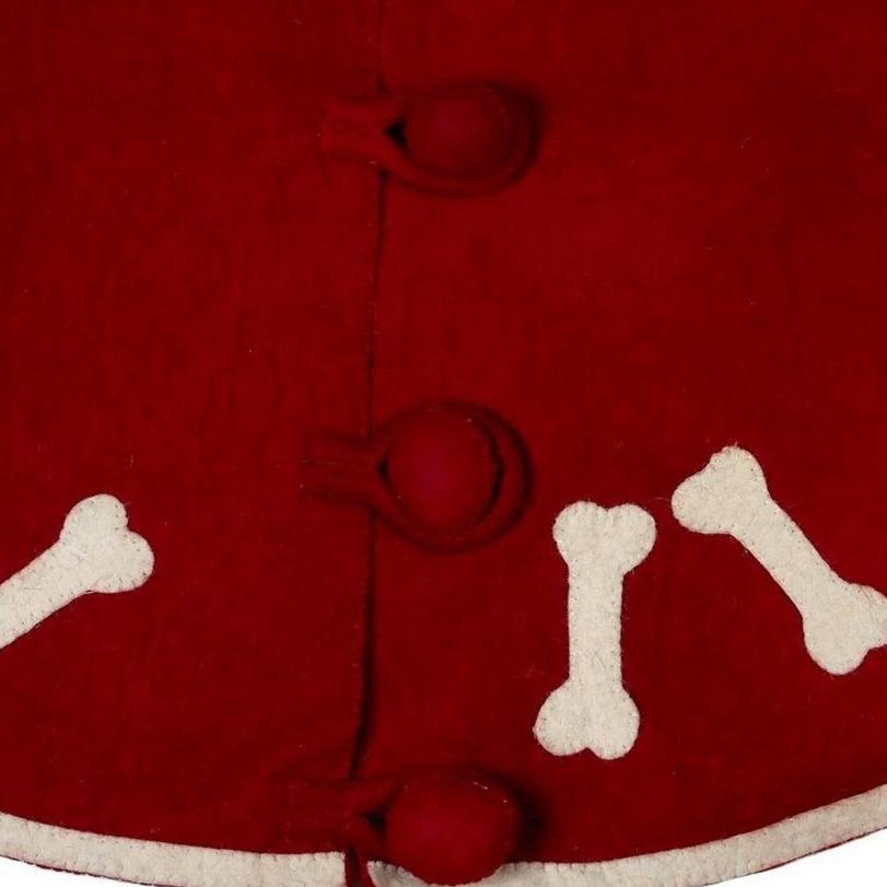 Shop For Felt Tree Skirt Dog Bone Accents (Red) 22" at Michelle's aDOORable Creations