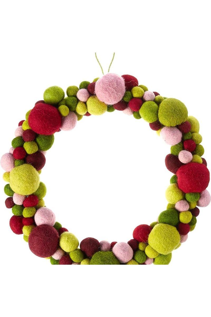 Shop For Felted Wool Wreath, Multicolor Ball at Michelle's aDOORable Creations