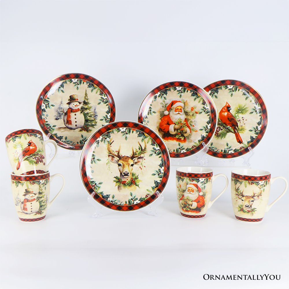 Shop For Festive Country County Christmas Plaid Mugs (Set of 4)