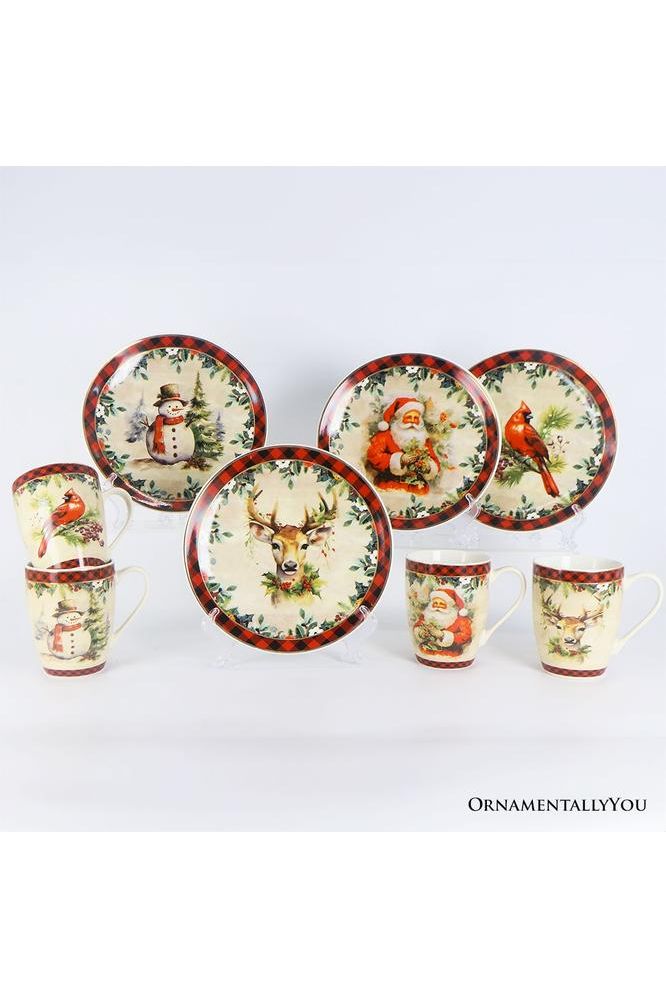 Shop For Festive Country County Christmas Plaid Mugs (Set of 4)