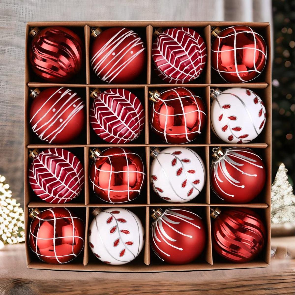 Shop For Festive Red Christmas Ornaments (Set of 16)