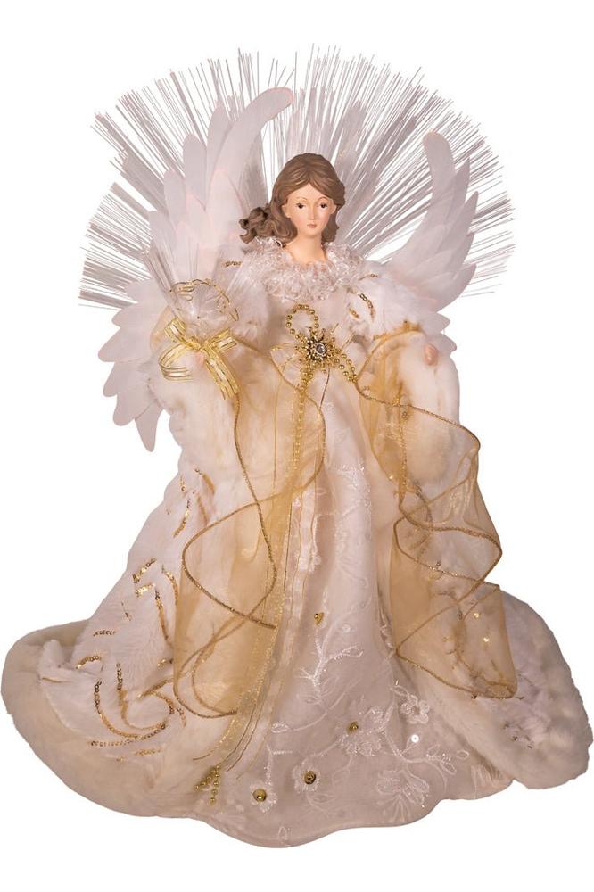 Shop For Fiber Optic LED Gold and White Angel Tree Topper at Michelle's aDOORable Creations