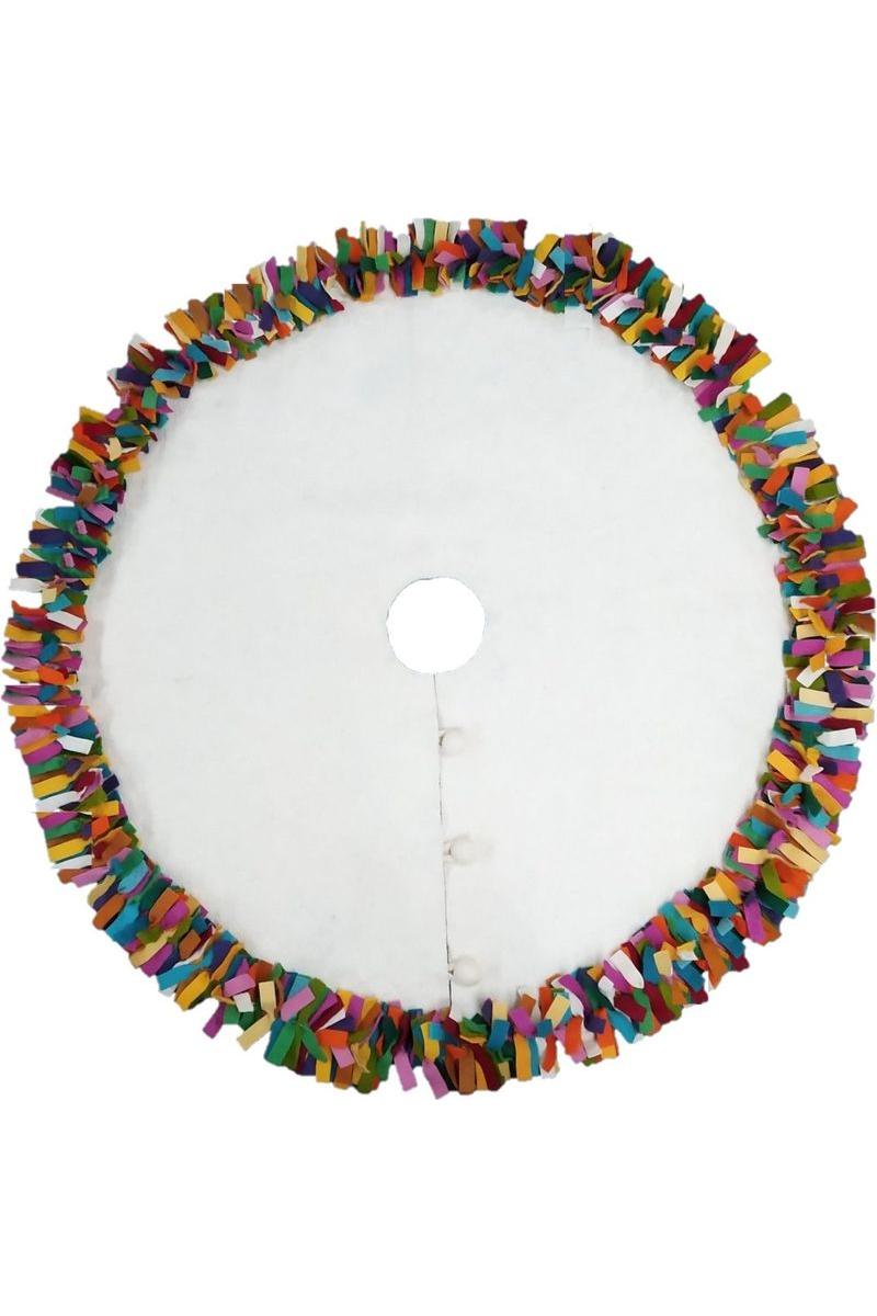 Shop For Fiesta Multicolor Fringe Border Christmas Tree Skirt at Michelle's aDOORable Creations