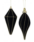 Shop For Flocked Finial Glitter Ornament: Black (Set of 2)