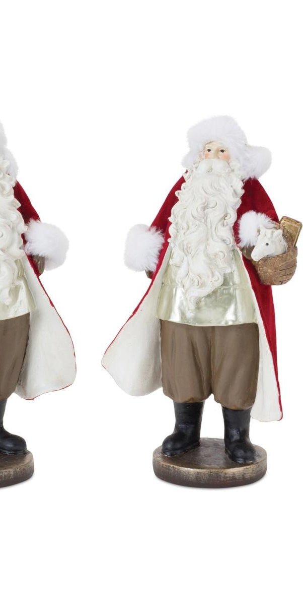 Shop For Flocked Santa Figurine with Toy Accents (Set of 2) 86811DS