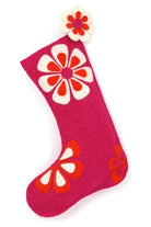 Shop For Flower Power Christmas Stocking Pink/Orange at Michelle's aDOORable Creations