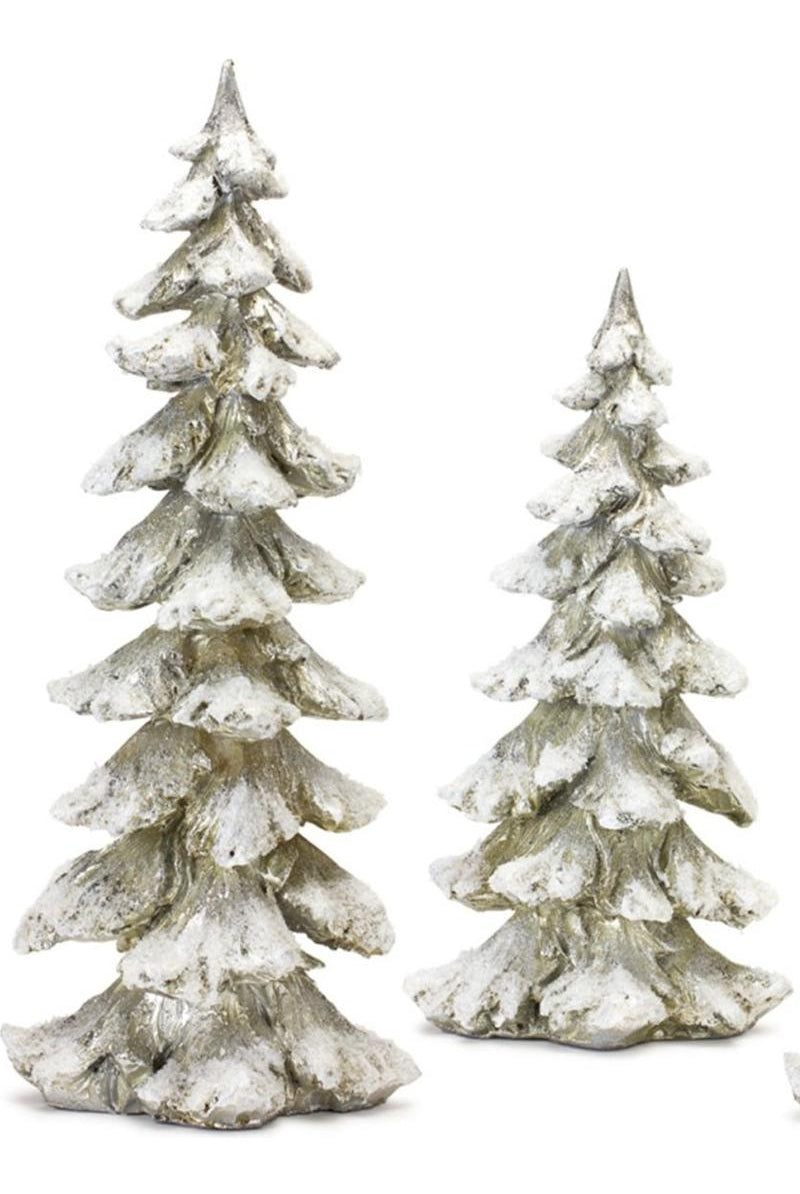 Shop For Frosted Pine Tree Décor with Silver Finish (Set of 4) 84004DS