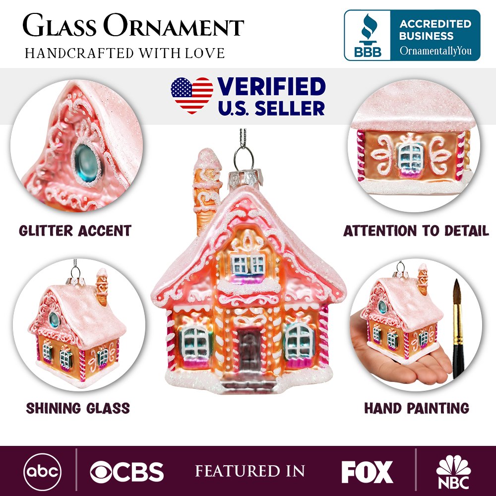 Shop For Frosted Pink Cottage Glass Ornament