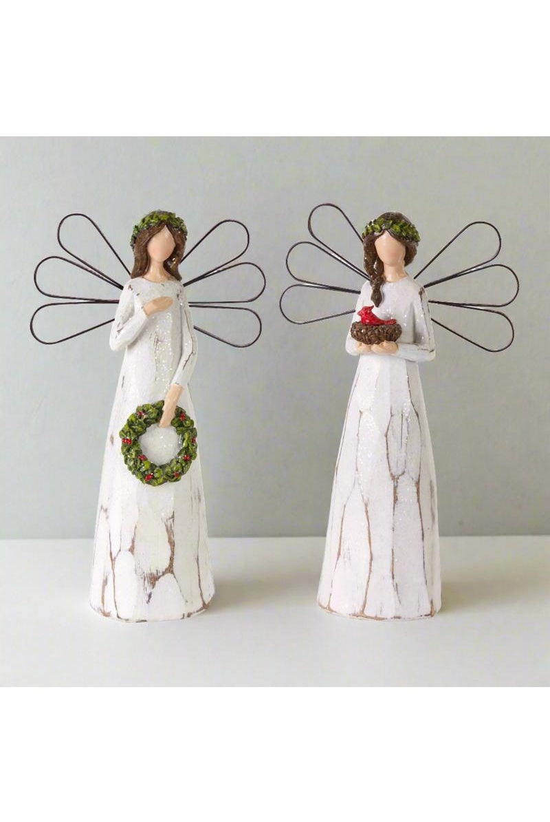 Shop For Frosted Winter Angel with Bird and Wreath Accent (Set of 2) 80562DS