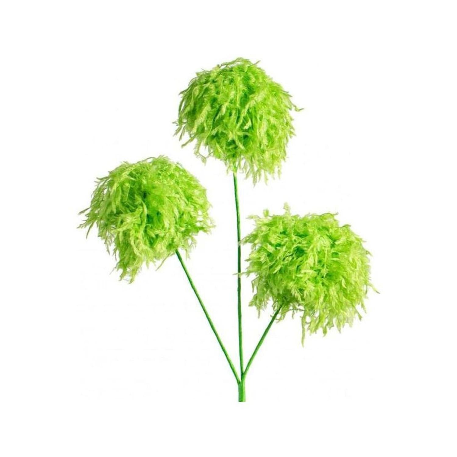 16" Furry Fabric Ball Spray: Lime Green