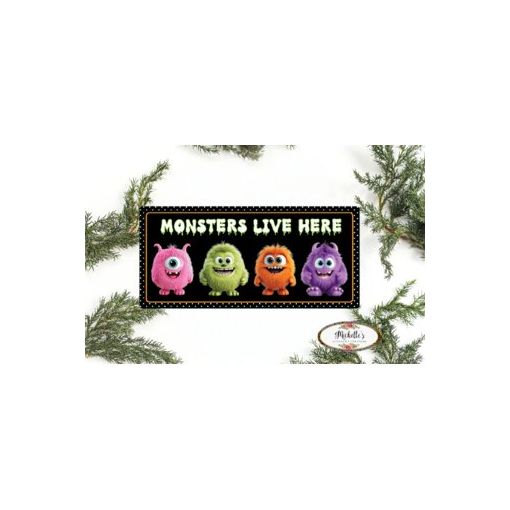Shop For Furry Monsters Live Here Sign at Michelle's aDOORable Creations