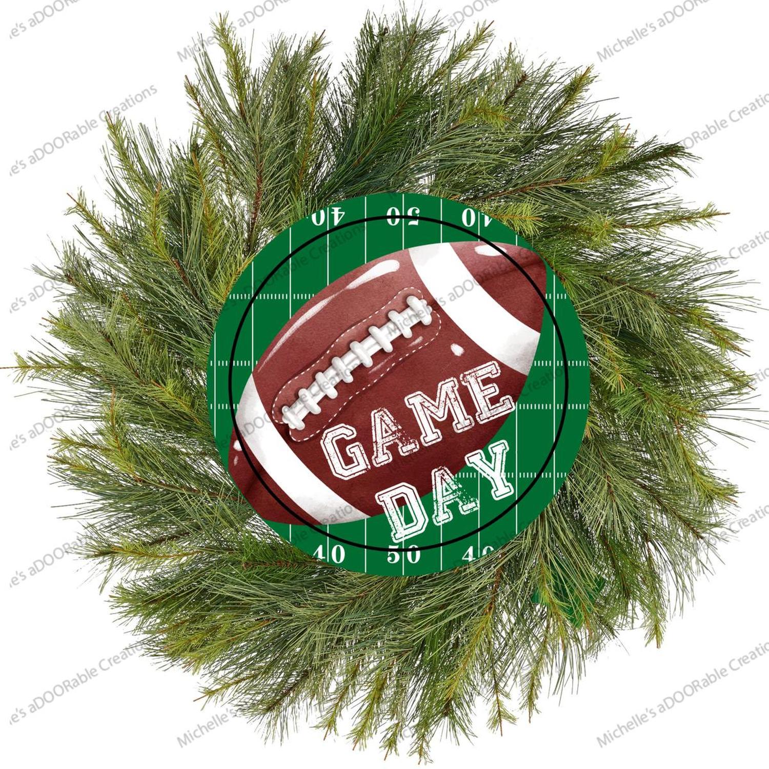 Game Day Football Round Sign
