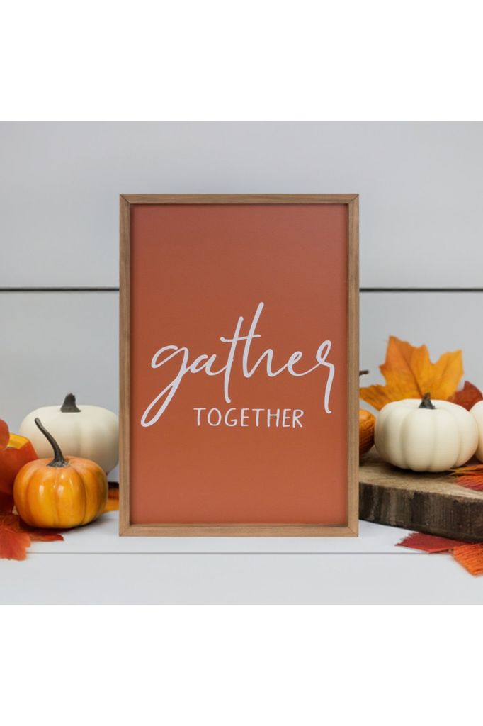 Shop For Gather and Thankful Sentiment Sign (Set of 2) at Michelle's aDOORable Creations