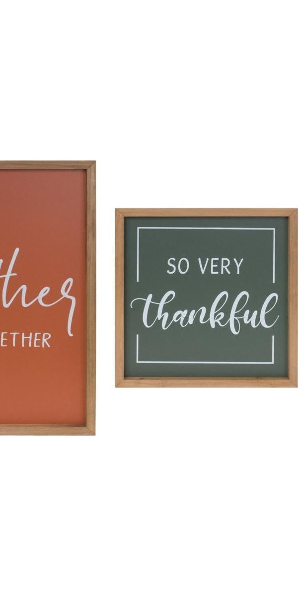 Shop For Gather and Thankful Sentiment Sign (Set of 2) 87584DS