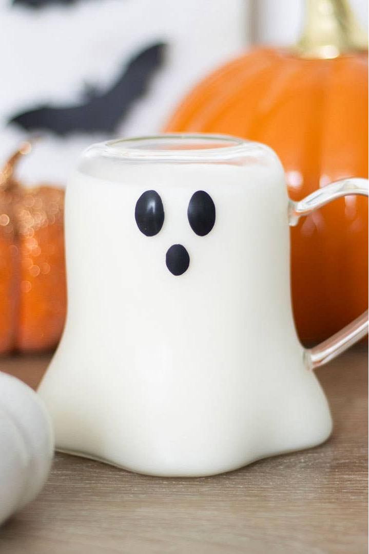 Shop For Ghost Shaped Glass Halloween Mug at Michelle's aDOORable Creations