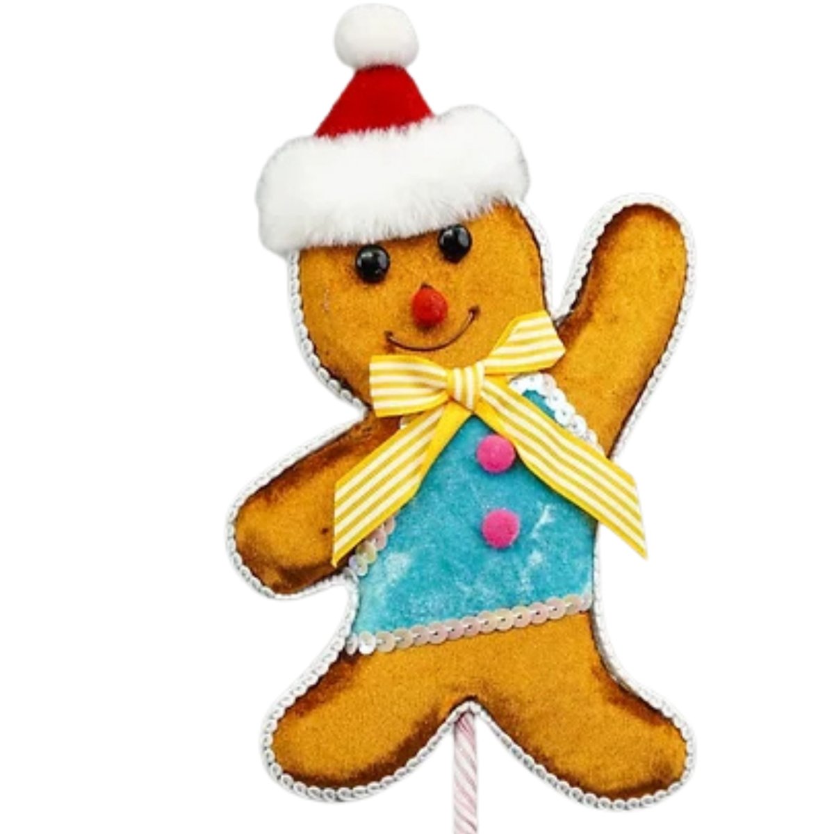 Shop For Gingerbread Boy Pick, Blue 12"