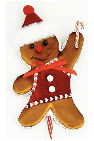 Shop For Gingerbread Boy Pick, Peppermint 12"