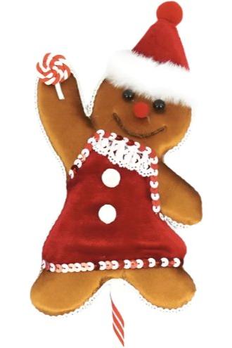 Shop For Gingerbread Girl Pick, Peppermint 12"