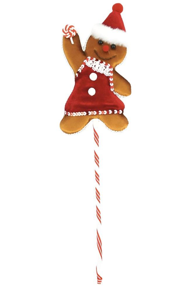 Shop For Gingerbread Girl Pick, Peppermint 12"