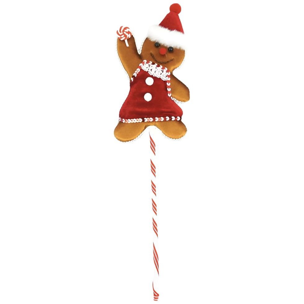 Shop For Gingerbread Girl Pick, Peppermint 12"