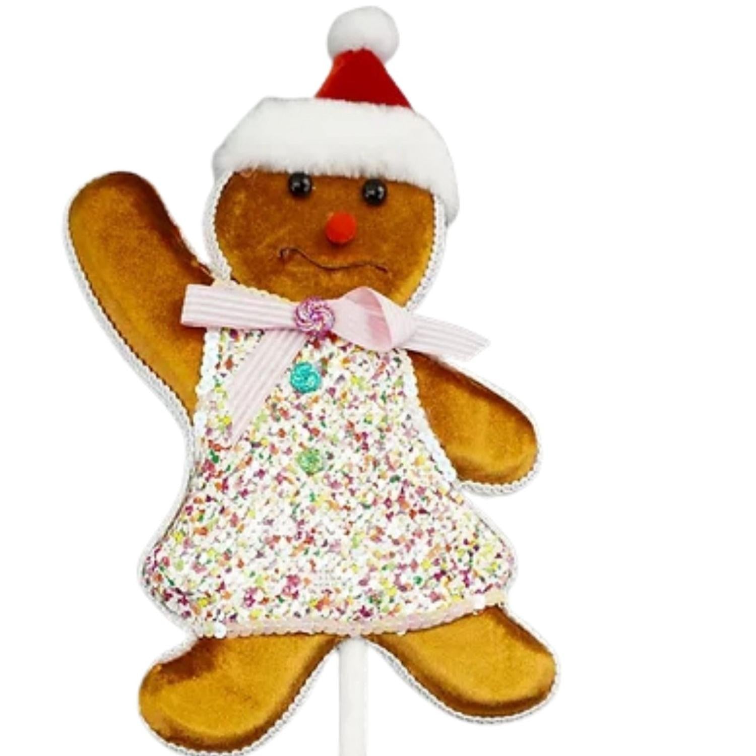 Gingerbread Girl Pick, Pink 19"