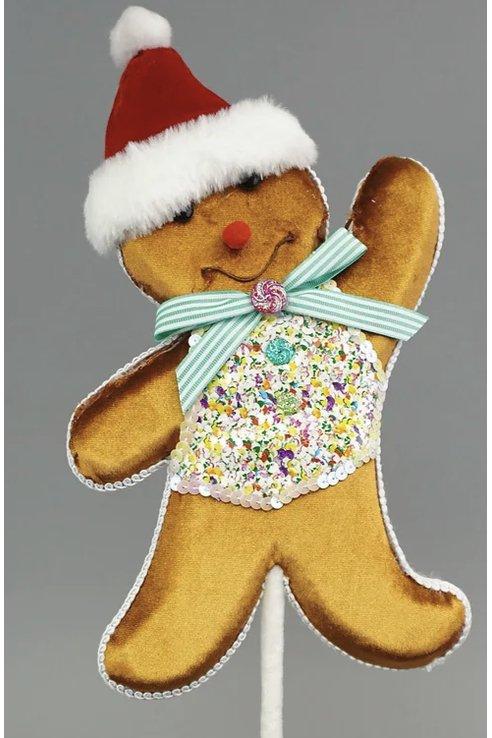 Shop For Gingerbread Man Pick, Teal 19"