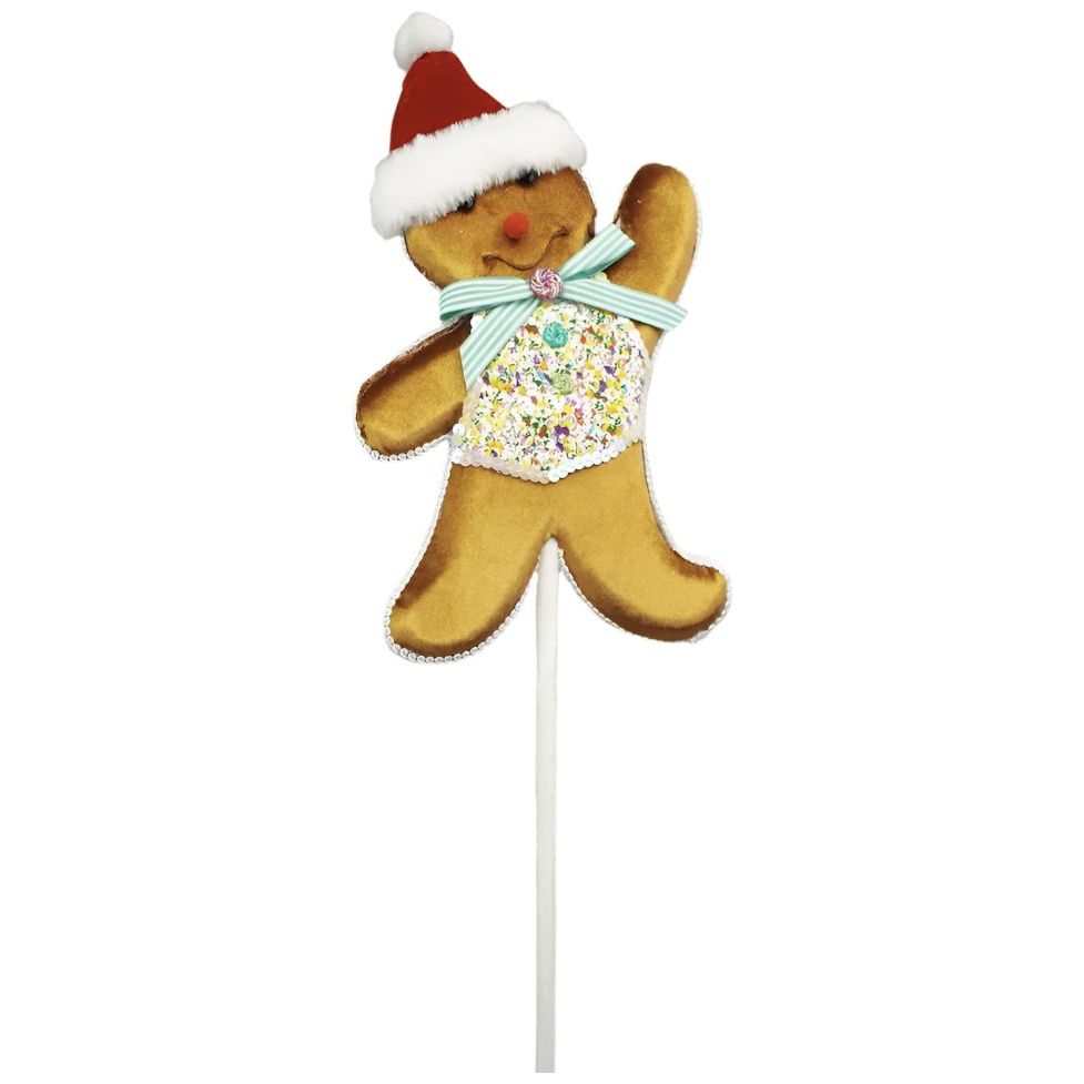 Shop For Gingerbread Man Pick, Teal 19"