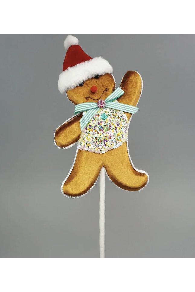 Shop For Gingerbread Man Pick, Teal 19"