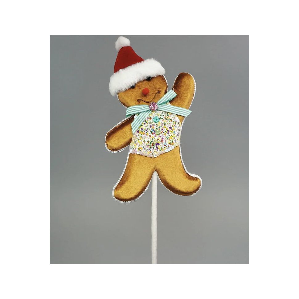 Shop For Gingerbread Man Pick, Teal 19"