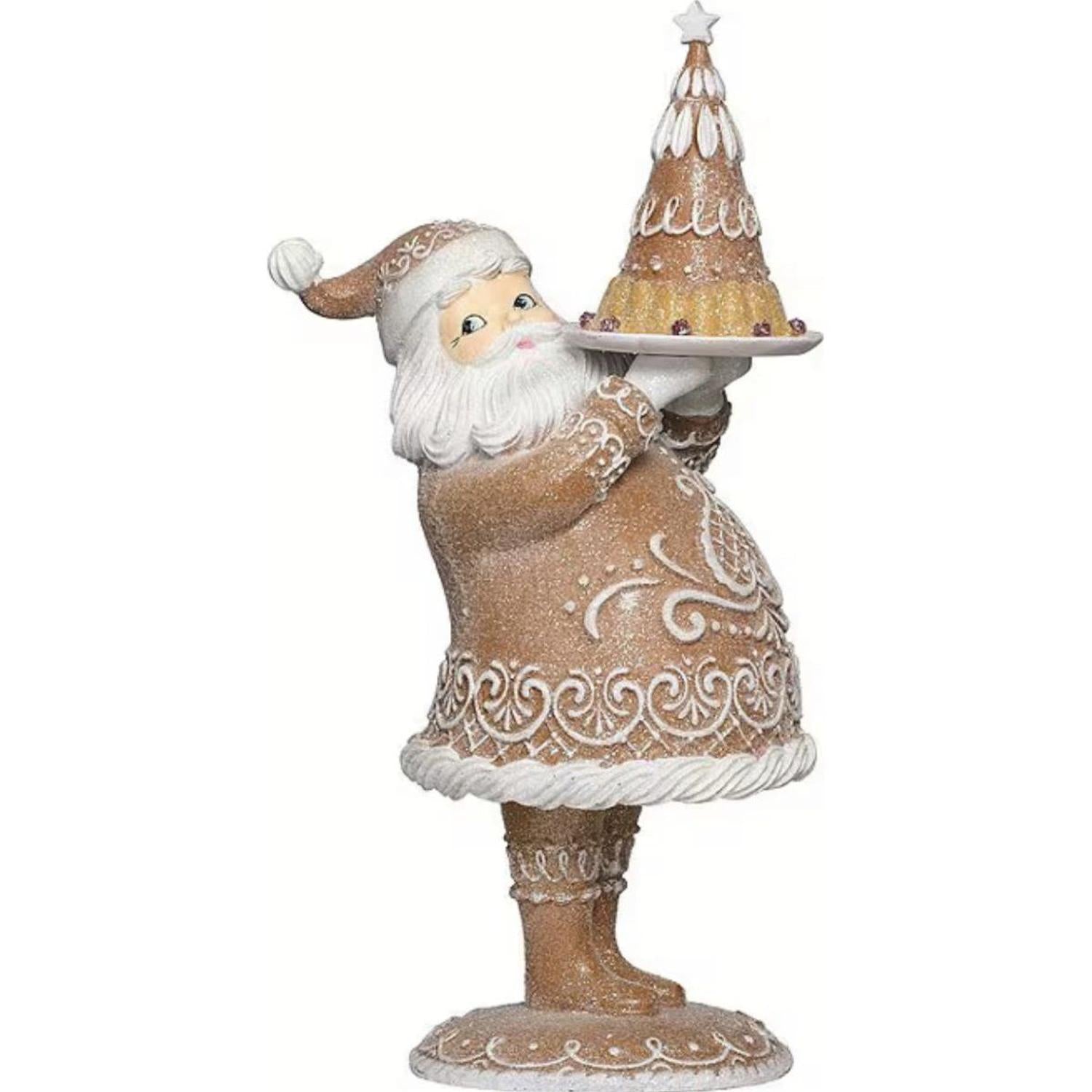Gingerbread Santa with Dessert Figurine