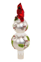 Shop For Glass Holly and Cardinal Finial Treetop