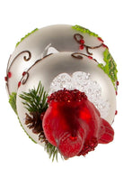 Shop For Glass Holly and Cardinal Finial Treetop