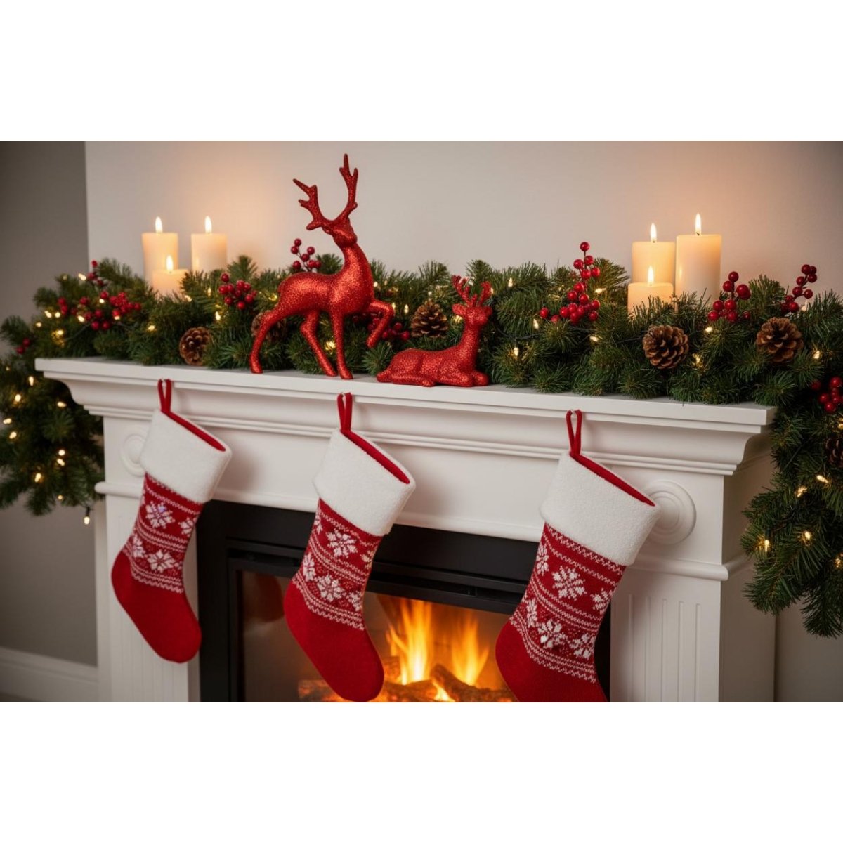 Shop For Glitter Deer: Red (Set of 2)