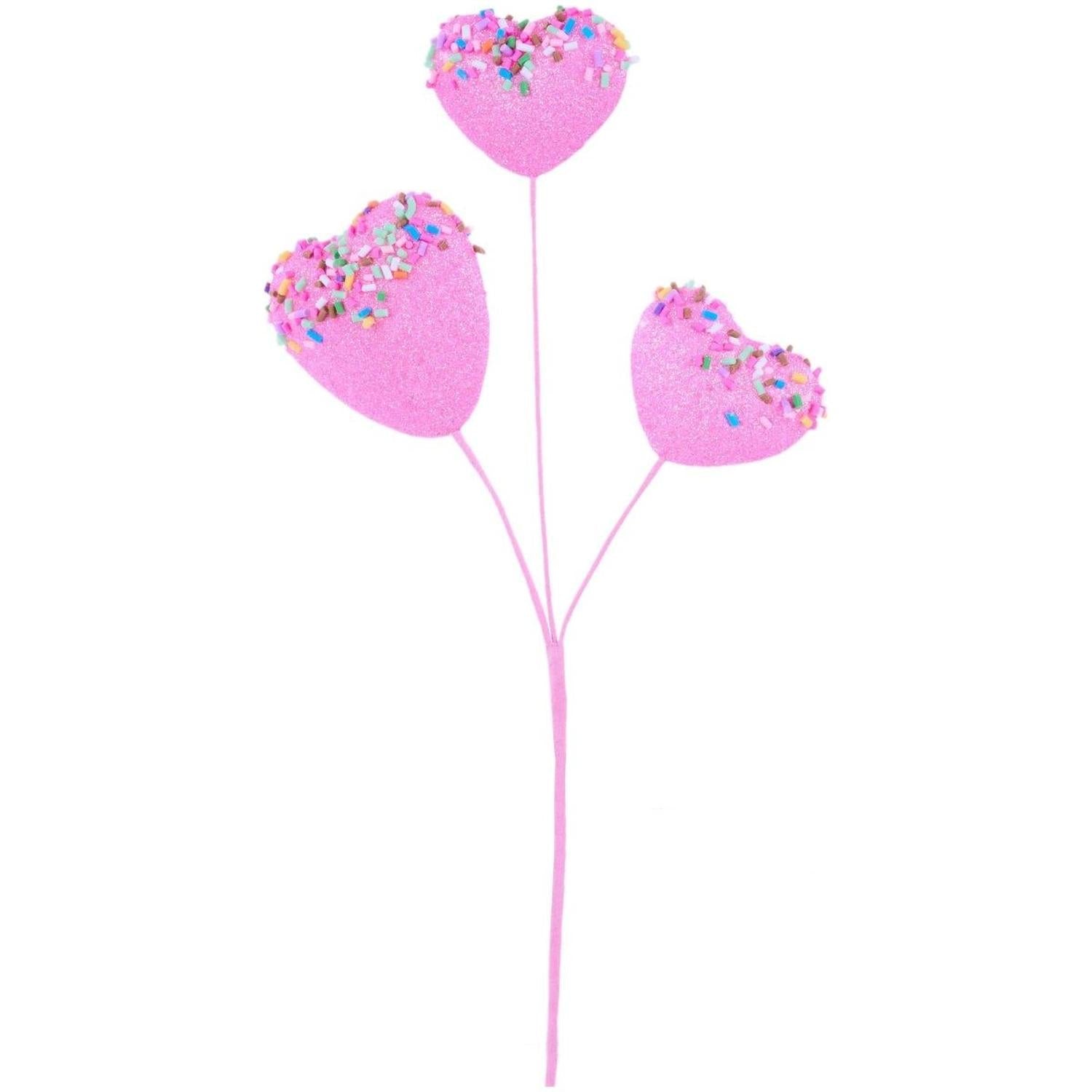 Glitter Heart Cookie w/Sprinkles Pick