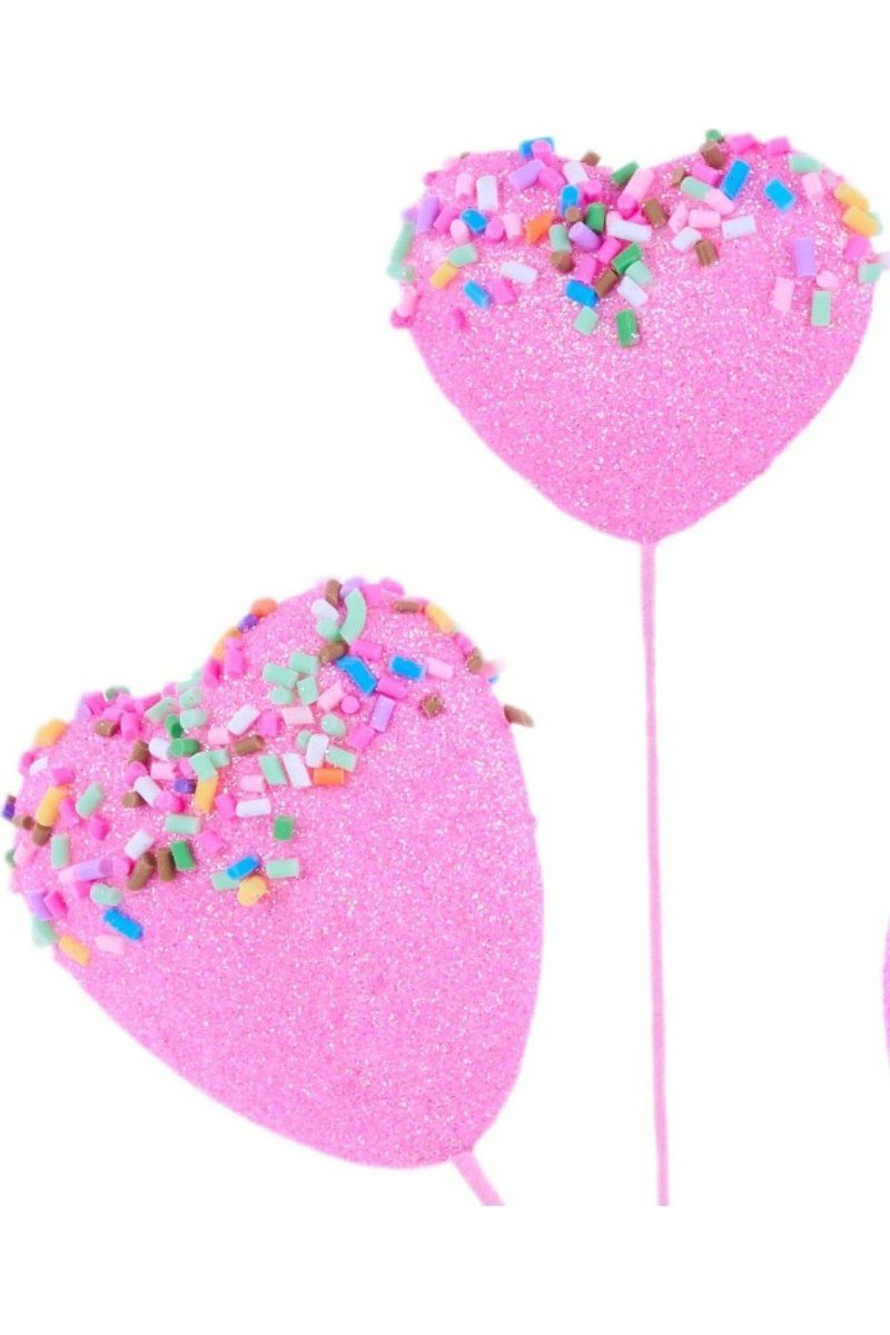 Shop For Glitter Heart Cookie w/Sprinkles Pick at Michelle's aDOORable Creations