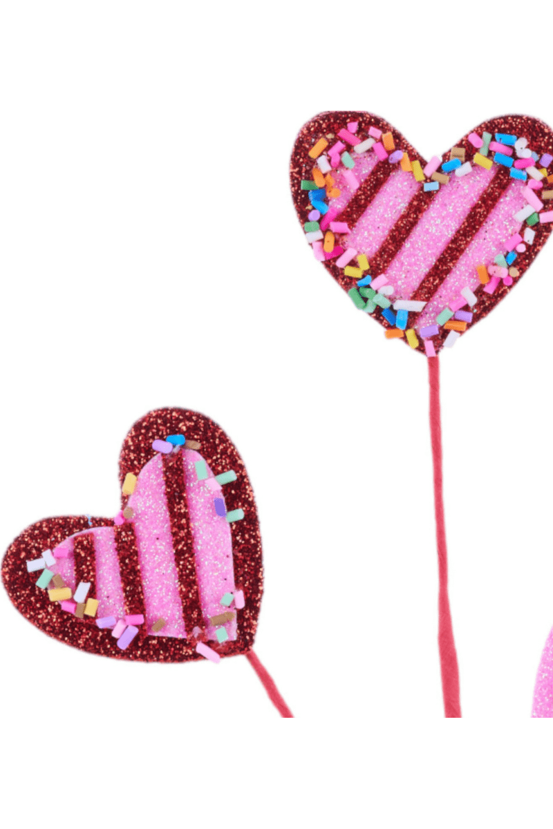 Shop For Glitter Heart w/Sprinkles Pick: Red/Pink