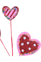 Shop For Glitter Heart w/Sprinkles Pick: Red/Pink