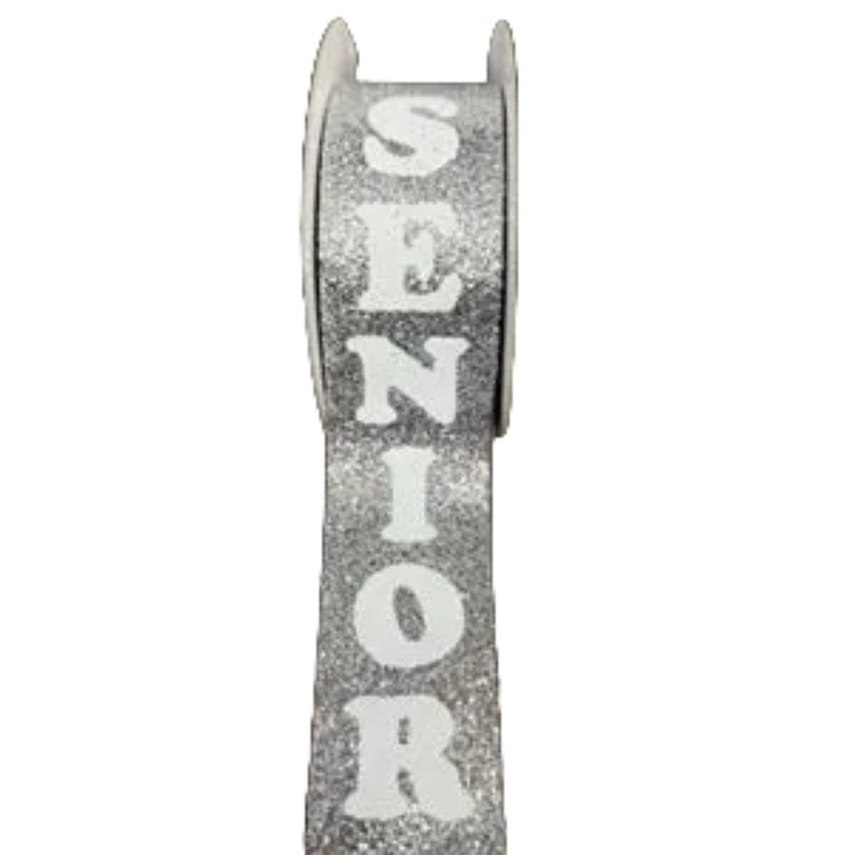 Shop For Glitter Senior Imprint 9 Ribbon: Silver (25 Yards)
