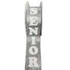 Shop For Glitter Senior Imprint 9 Ribbon: Silver (25 Yards)