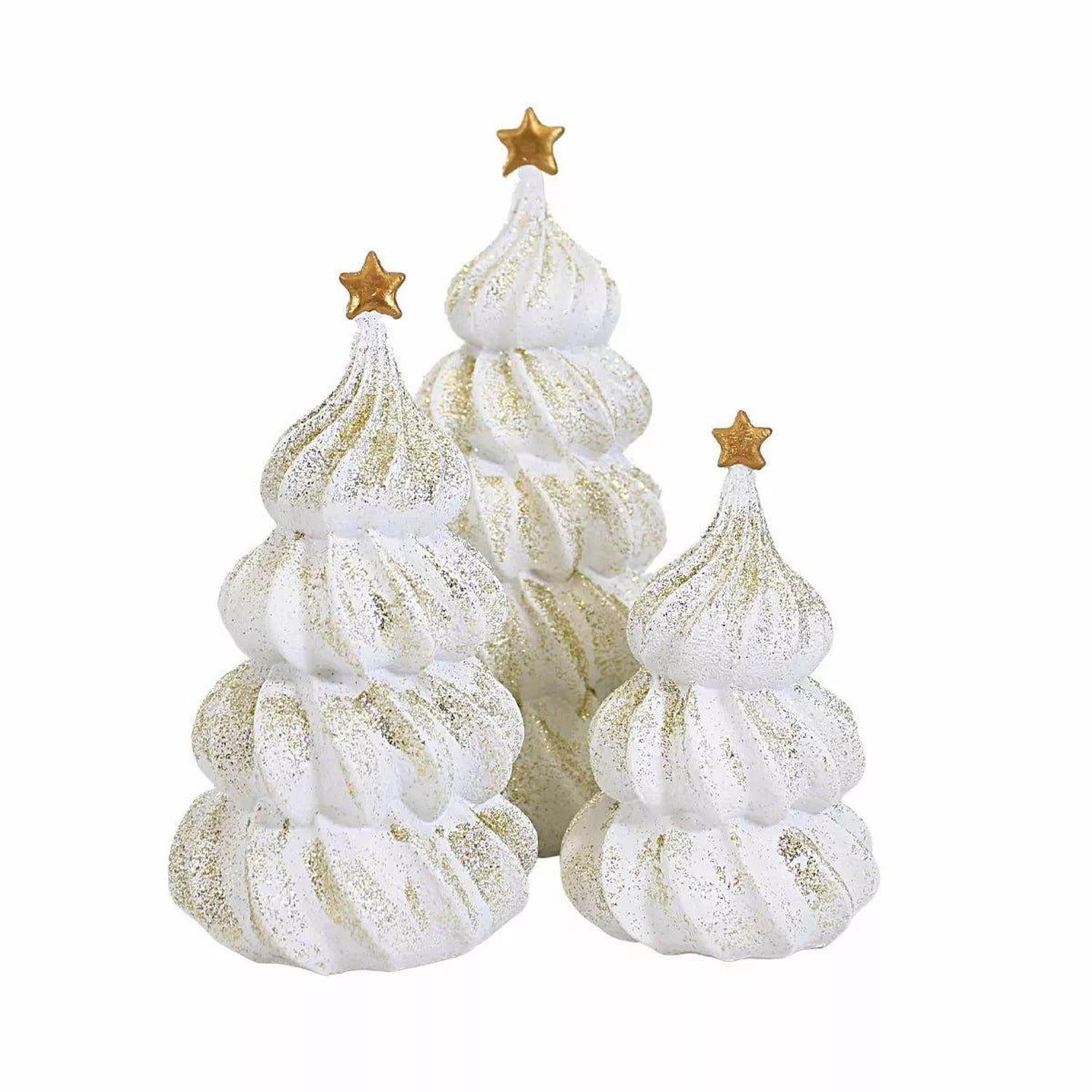 Glittered Merengue Christmas Tree (Set of 6)