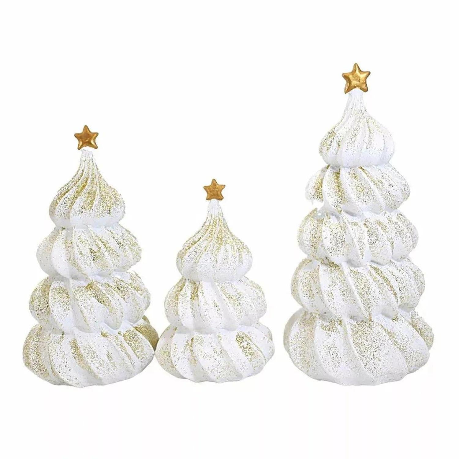 Glittered Merengue Christmas Tree (Set of 6)