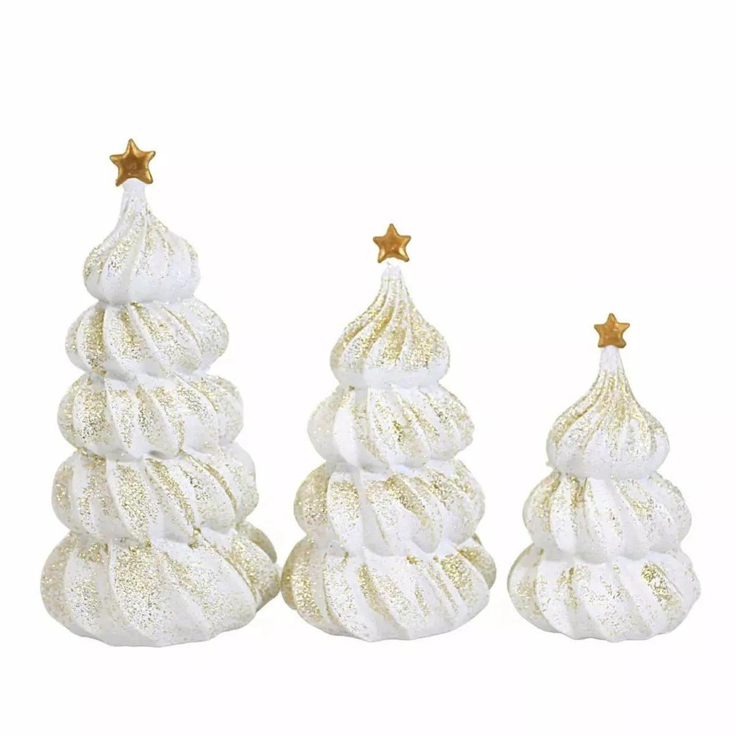 Glittered Merengue Christmas Tree (Set of 6)