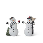 Shop For Glittered Resin Woodgrain LED Snowmen (Set of 2)