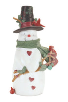 Shop For Glittered Snowman with Cardinals Figurine 8.25" at Michelle's aDOORable Creations