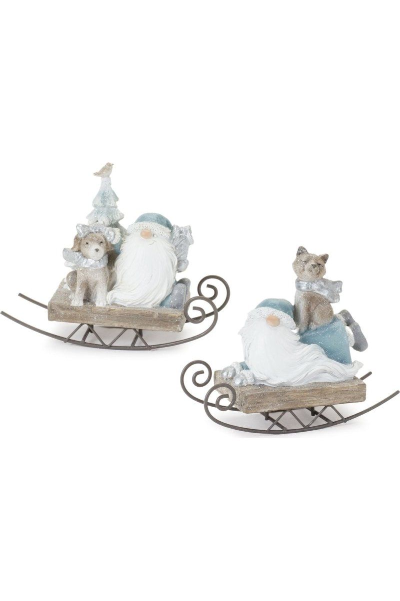 Shop For Gnome on Sled Figurine (Set of 2) at Michelle's aDOORable Creations