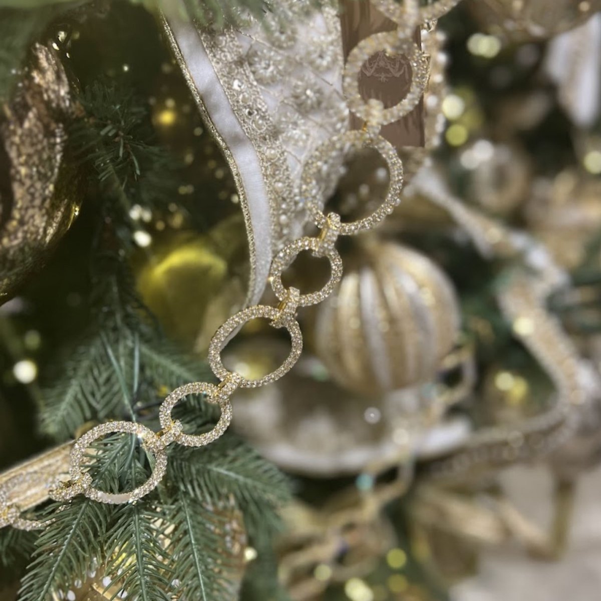 Shop For Gold Crystal Circle Christmas Garland, 36"